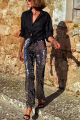 Dina Sequin Flare Pants