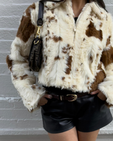 Cowhide Faux Fur Jacket