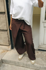 Bennie Asymmetric Wide-Leg Pants