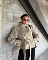 Mara Belted Cropped Trench