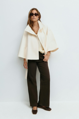 Elara Belted Cape Jacket