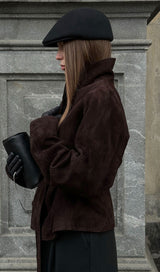 Elena Suede Wrap Jacket