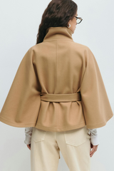 Elara Belted Cape Jacket