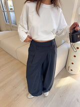 Bennie Asymmetric Wide-Leg Pants