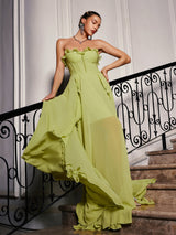 Craven Strapless Ruched Maxi Dress