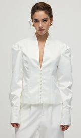 Elena Sculpted Satin Jacket