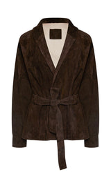 Elena Suede Wrap Jacket