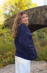 Maya Navy Hooded Jacket