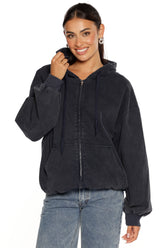 Maya Navy Hooded Jacket