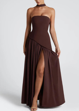 Serena Strapless Slit Maxi Dress
