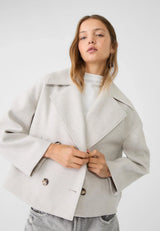 Ariana Cropped Wool Peacoat