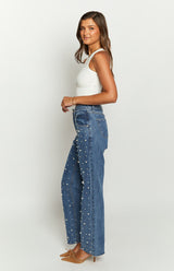 Elena Pearl Stud Jeans