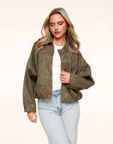Serena Suede Bomber Jacket
