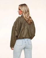 Serena Suede Bomber Jacket