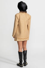 Valentina Sequin Tweed Coat Dress